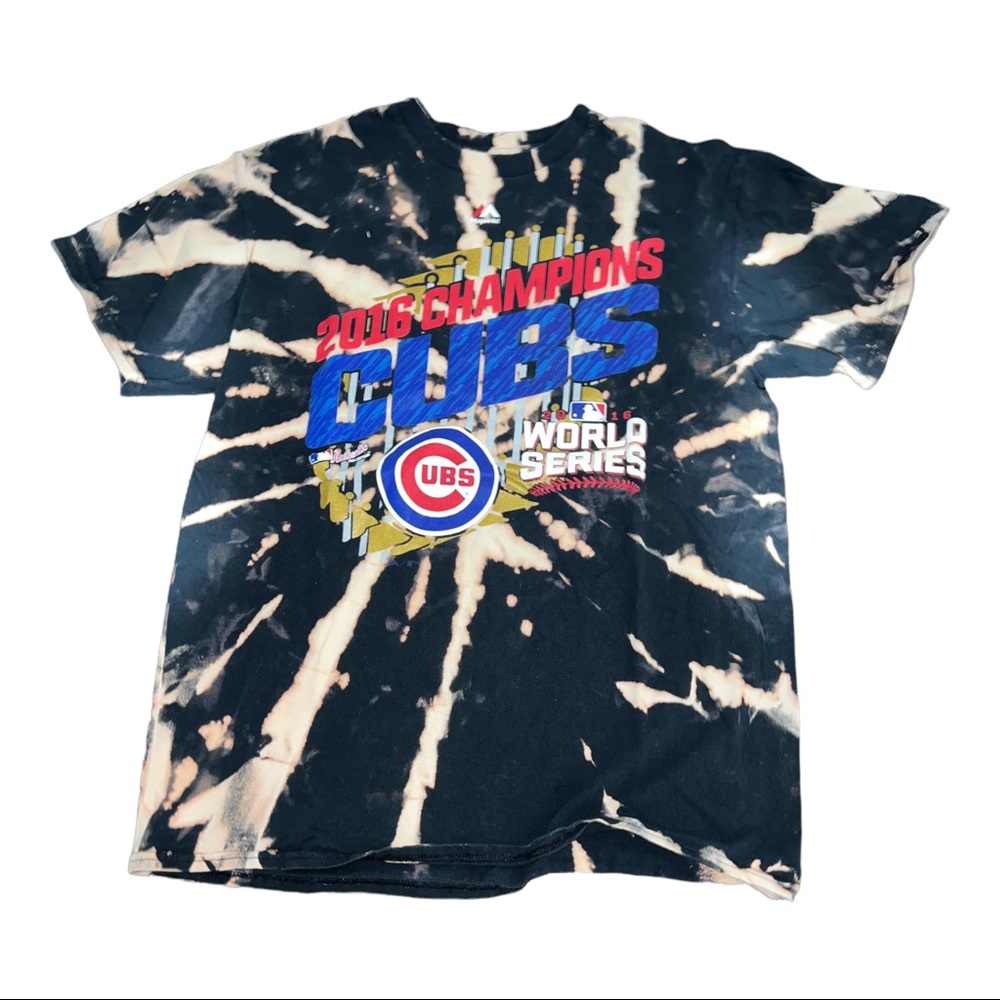 Repurposed bleached tee Chicago Cubs